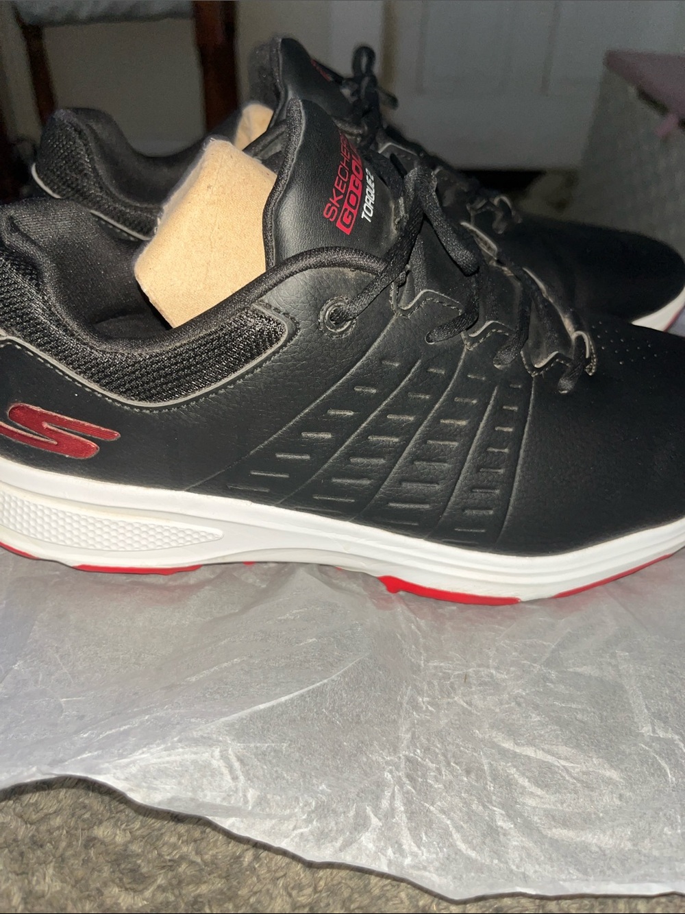 Skechers Golf Men's Black Sneakers with Red Accents